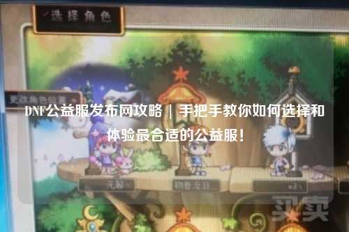 DNF公益服发布网攻略 | 手把手教你如何选择和体验最合适的公益服！